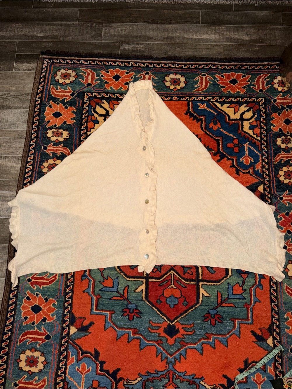 Orvis Wool & Cashmere Blend Convertible Button Poncho Wrap